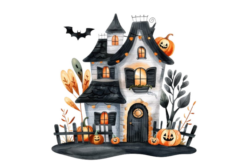 Watercolor Kawaii Halloween home