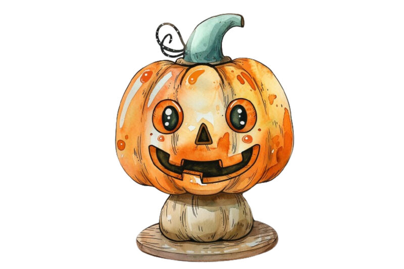 Watercolor Kawaii Halloween lamp