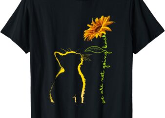 We are Not Going Back Cat Sunflower Design T-Shirt