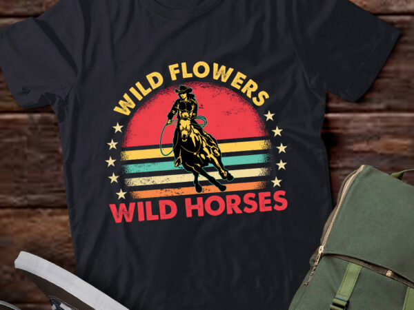 Western cowgirl country music wild west flowers wild horses lts-d t shirt design for sale