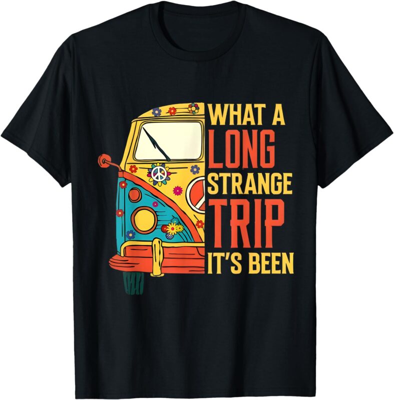 What a Long Strange Trip It’s Been 70s Hippie Camping Lover T-Shirt