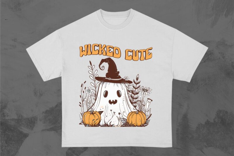 Halloween Cute Ghost T-shirt Design Bundle