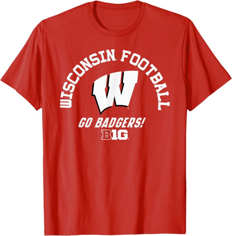 Wisconsin Badgers Big 10 Football Red Officially Licensed T-Shirt