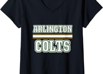 Womens Arlington Colts Horizontal Stripes V-Neck T-Shirt