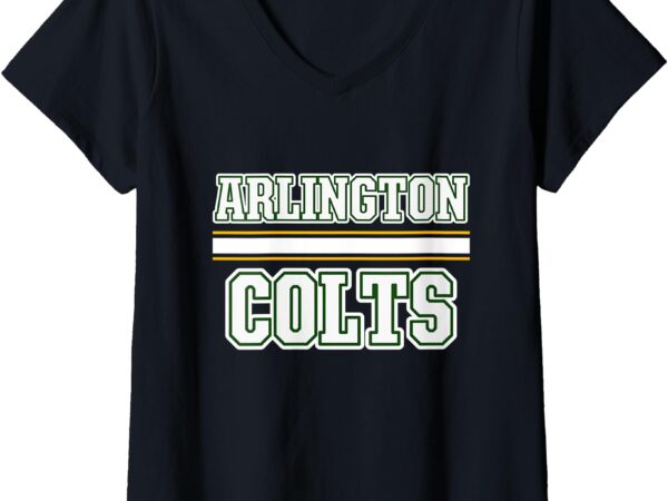 Womens arlington colts horizontal stripes v-neck t-shirt