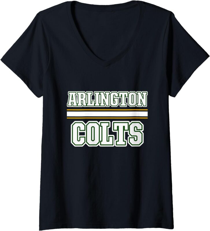 Womens Arlington Colts Horizontal Stripes V-Neck T-Shirt