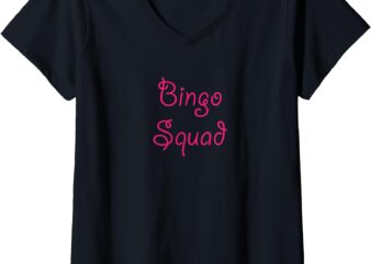 Womens Bingo Squad – Cute Gift for a Bingo Lover _ V-Neck T-Shirt