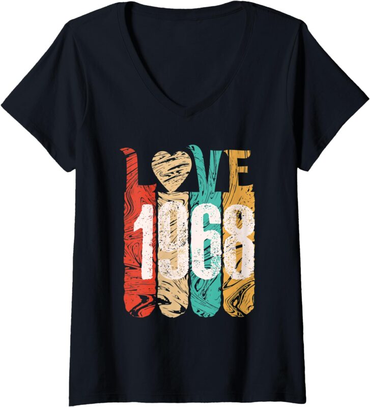 Womens Classic Love 1968 Best Year Cool Perfect Gift Special Legend V-Neck T-Shirt