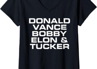 Womens Donald Vance Bobby Elon & Tucker V-Neck T-Shirt