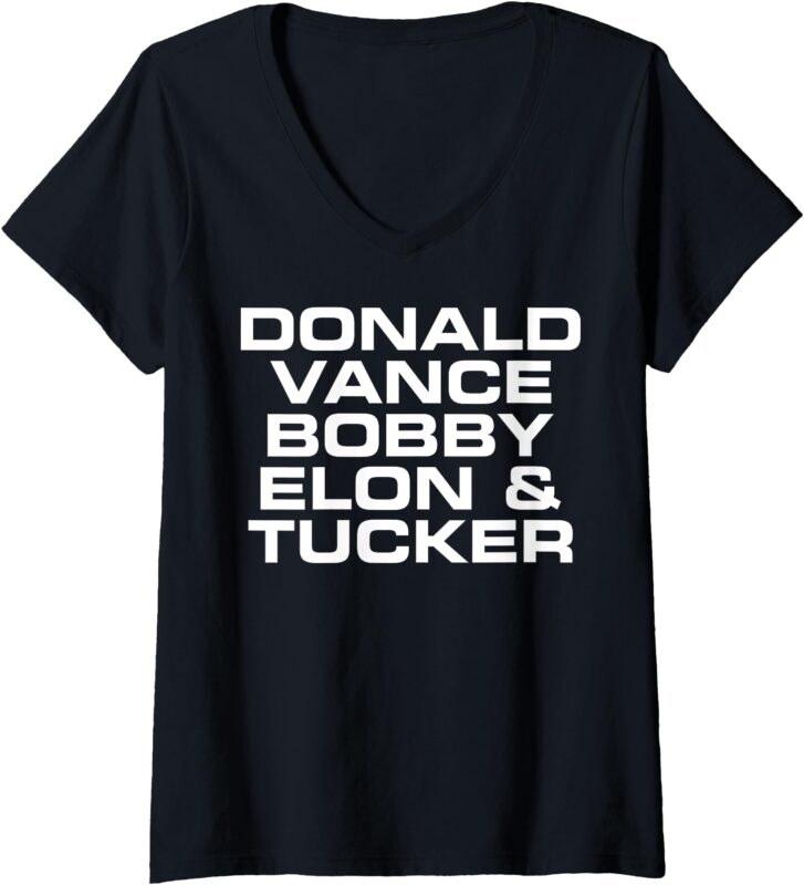 Womens Donald Vance Bobby Elon & Tucker V-Neck T-Shirt