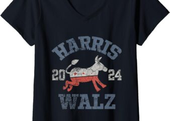 Womens Harris Waltz 2024 Election Kamala Harris Tim Waltz 2024 V-Neck T-Shirt