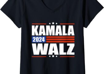 Womens Harris Waltz 2024 , Kamala Harris Tim Waltz 2024 V-Neck T-Shirt