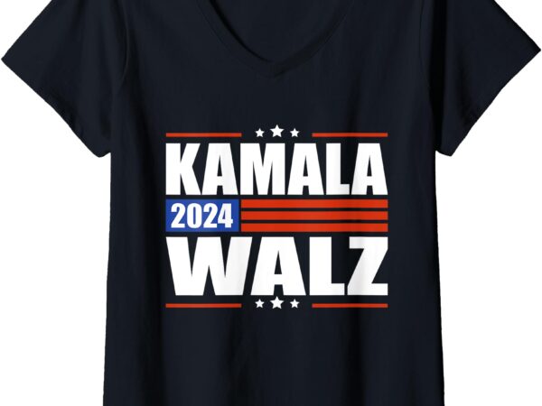 Womens harris waltz 2024 , kamala harris tim waltz 2024 v-neck t-shirt