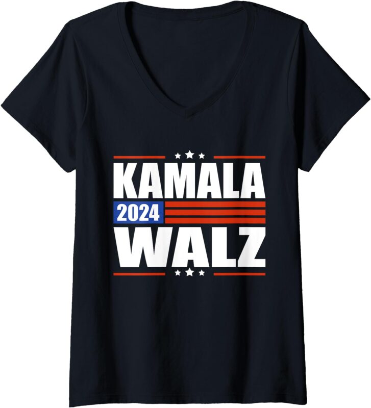 Womens Harris Waltz 2024 , Kamala Harris Tim Waltz 2024 V-Neck T-Shirt