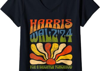 Womens Harris Waltz 2024 USA Harris Walz 2024 V-Neck T-Shirt