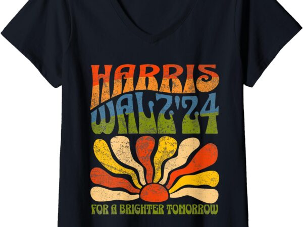 Womens harris waltz 2024 usa harris walz 2024 v-neck t-shirt