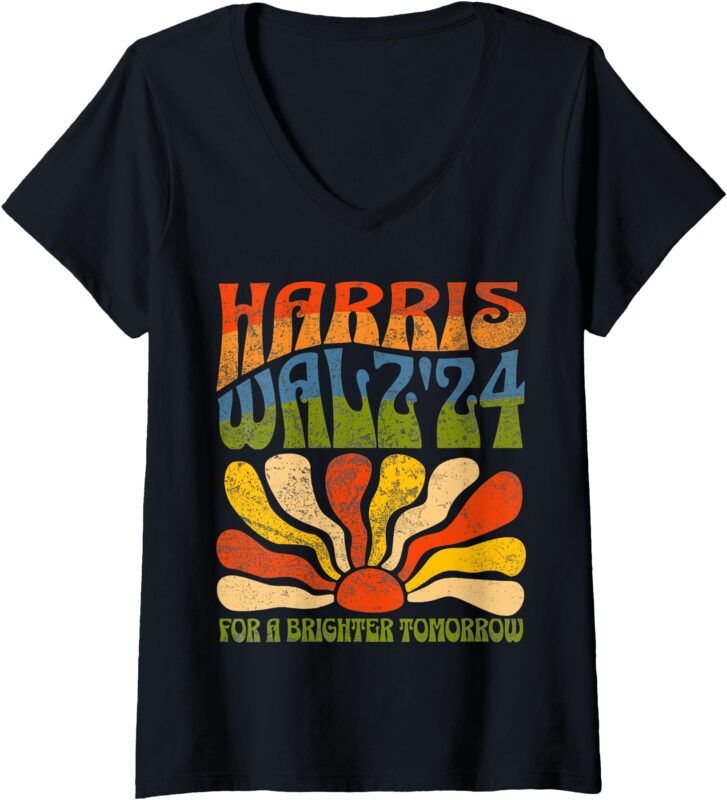 Womens Harris Waltz 2024 USA Harris Walz 2024 V-Neck T-Shirt