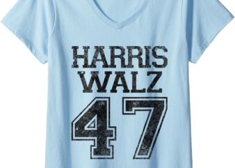 Womens Harris Walz 2024 Campaign for President Vintage Harris Waltz V-Neck T-Shirt