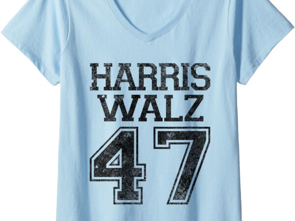 Womens harris walz 2024 campaign for president vintage harris waltz v-neck t-shirt