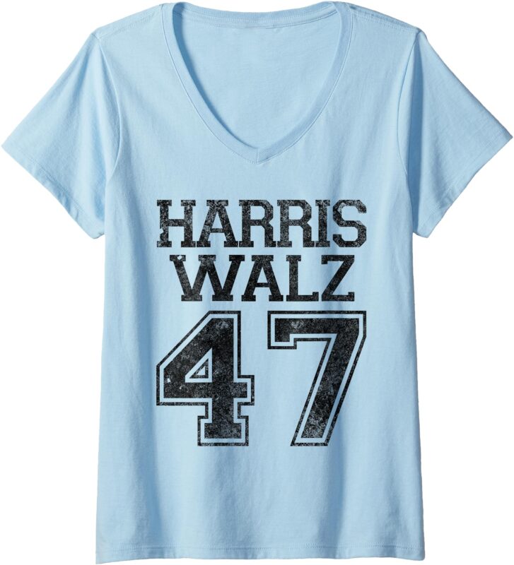 Womens Harris Walz 2024 Campaign for President Vintage Harris Waltz V-Neck T-Shirt