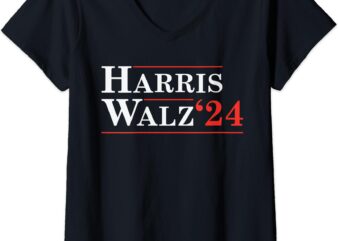 Womens Harris Walz 2024 For President VP USA Election Waltz V-Neck T-Shirt