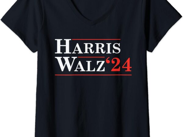 Womens harris walz 2024 for president vp usa election waltz v-neck t-shirt