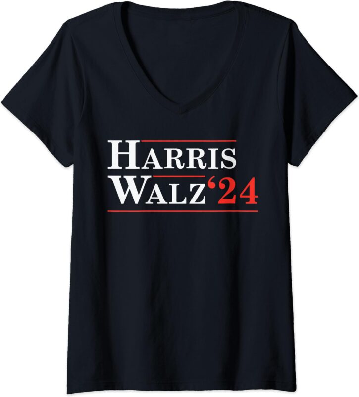 Womens Harris Walz 2024 For President VP USA Election Waltz V-Neck T-Shirt