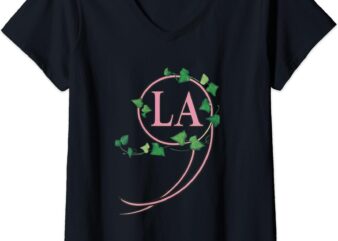 Womens Kamala Harris 2024 President Comma La Ivy Pink and Green V-Neck T-Shirt