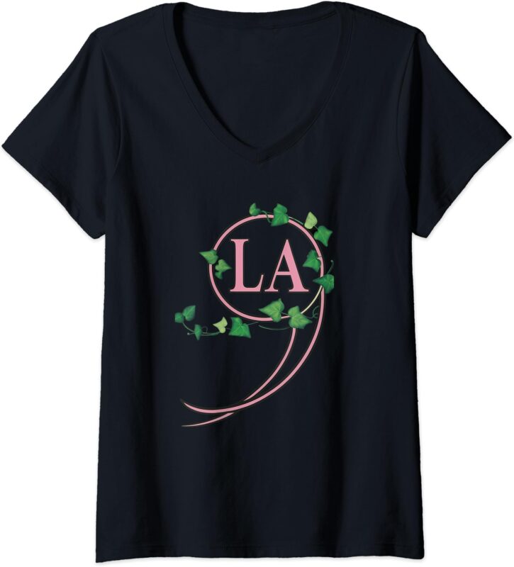 Womens Kamala Harris 2024 President Comma La Ivy Pink and Green V-Neck T-Shirt