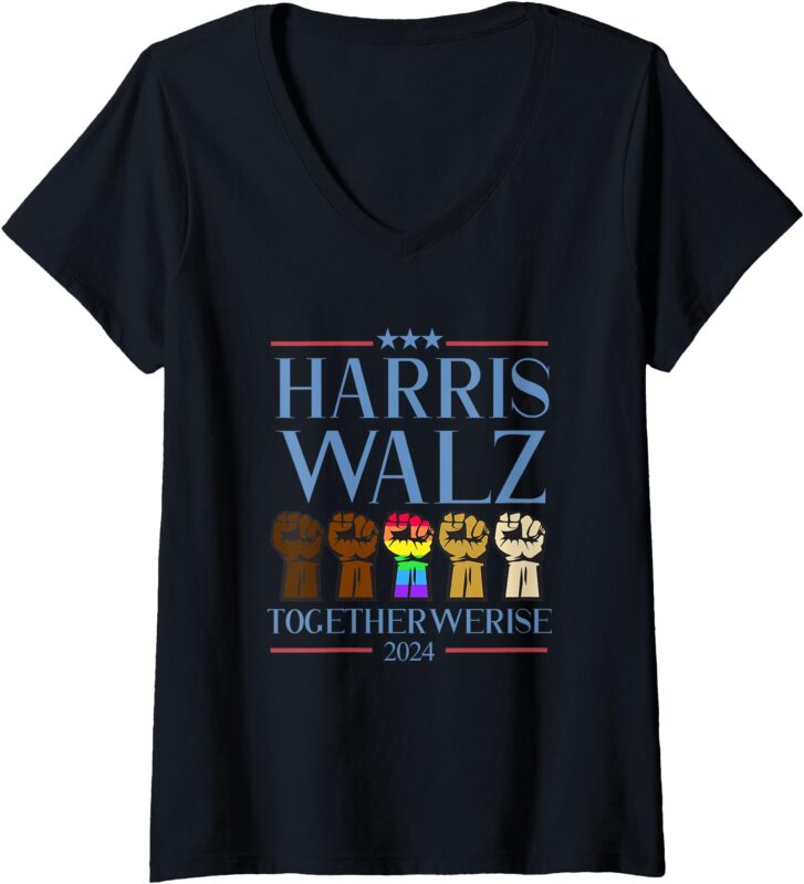 Womens Kamala Harris Tim Walz 2024 Election 2024 Harris Waltz V-Neck T-Shirt