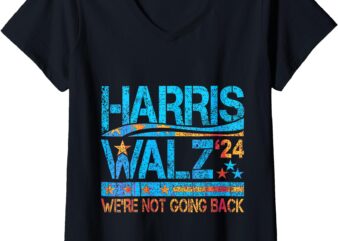 Womens Kamala Harris Tim Walz Waltz V-Neck T-Shirt