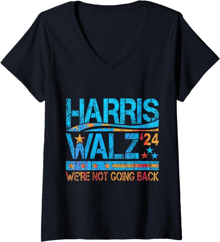 Womens Kamala Harris Tim Walz Waltz V-Neck T-Shirt