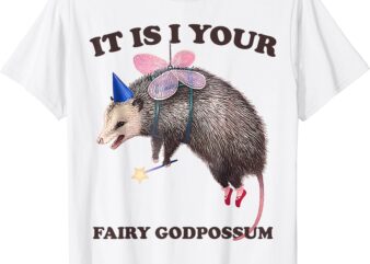 Womens Mens Funny It Is I Your Fairy Godpossum Meme Saying T-Shirt