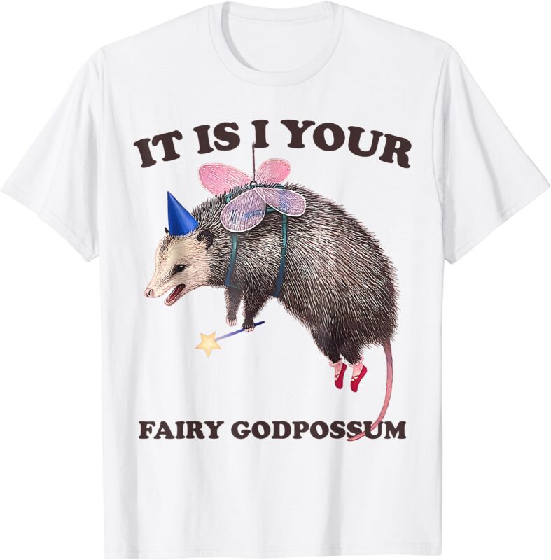 Womens Mens Funny It Is I Your Fairy Godpossum Meme Saying T-Shirt