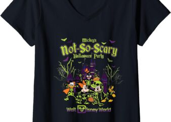 Womens Not So Scary, Mouse And Frends To Halloween Party, Halloween V-Neck T-Shirt