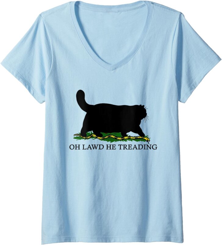 Womens Oh Lawd He Treading V-Neck T-Shirt