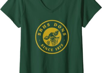 Womens Santa Barbara High School SBHS Dons Since 1875 V-Neck T-Shirt