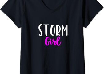 Womens Storm Girl Women Chasing Chaser Funny Cute Gift V-Neck T-Shirt