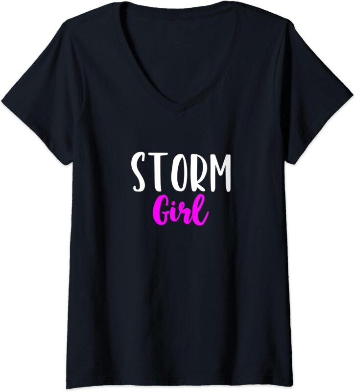 Womens Storm Girl Women Chasing Chaser Funny Cute Gift V-Neck T-Shirt