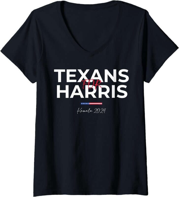 Womens Texans For Kamala Harris 2024 Texans For Harris Kamala 2024 V-Neck T-Shirt