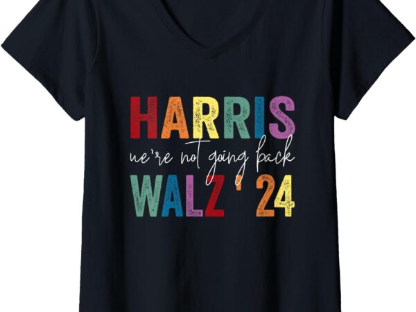 Womens we’re not going back kamala harris lgbt tim walz v-neck t-shirt