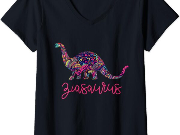 Womens zia shirt italian aunt dinosaur cute gift v-neck t-shirt