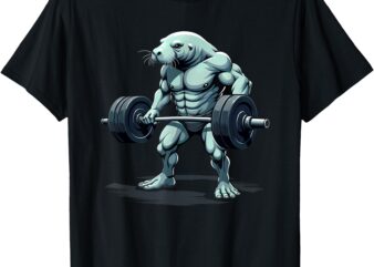 Workout Gym Manatee Deadlift Weightlifting T-Shirt