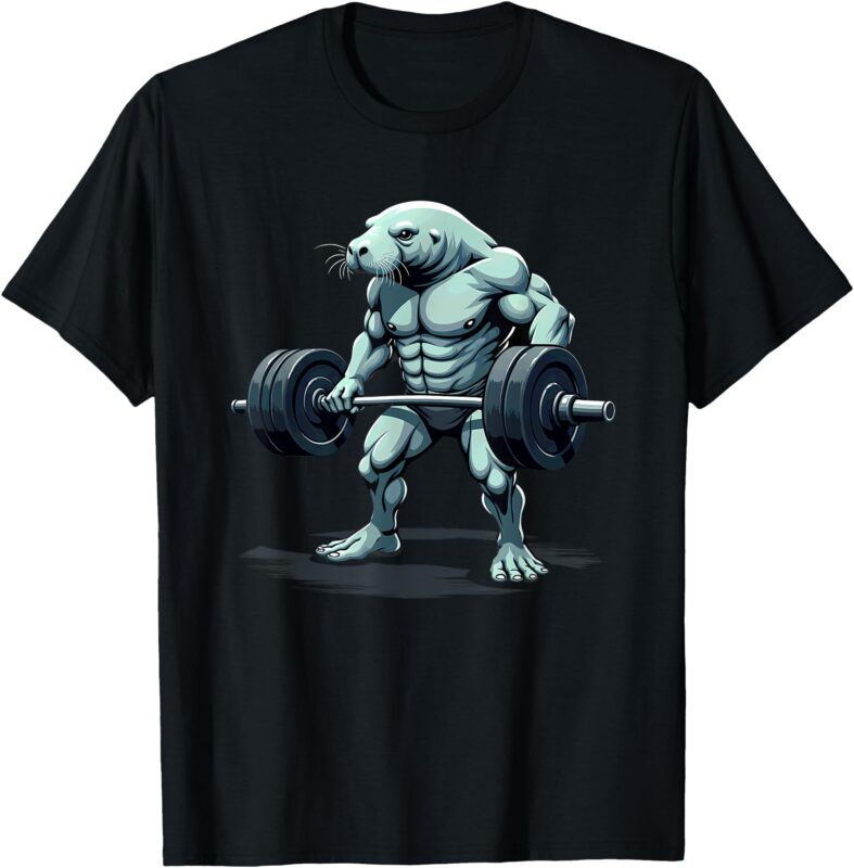 Workout Gym Manatee Deadlift Weightlifting T-Shirt