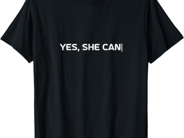 Yes, she can with a blinking typing cursor t-shirt