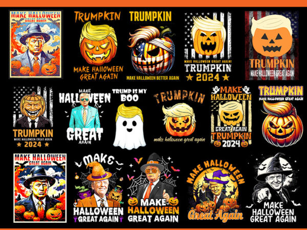 Bundle trumpkin make halloween great again png, trump halloween 2024 png t shirt template