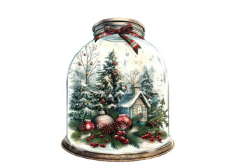 chirstmas decoration in 3d jar