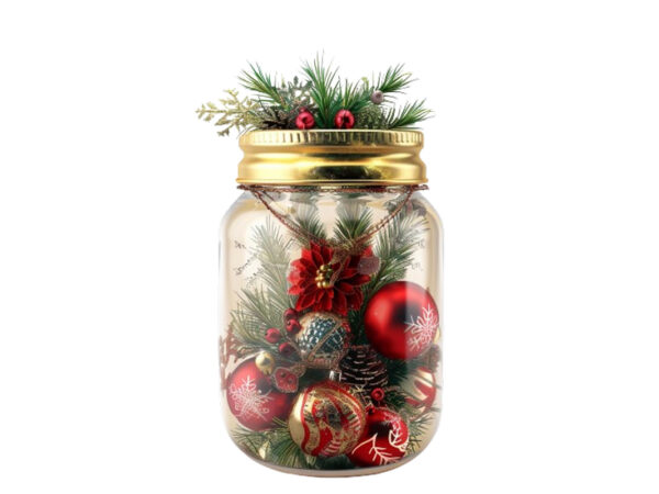 Chirstmas decoration in 3d jar t shirt vector file