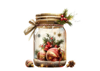 chirstmas decoration in 3d jar t shirt vector file