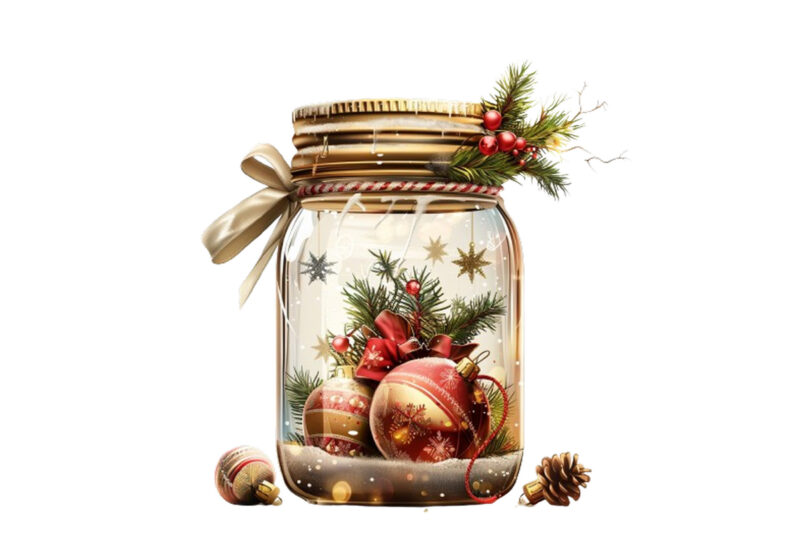 chirstmas decoration in 3d jar